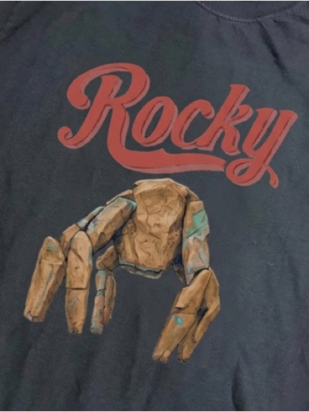 Rocky Stone Golem Shirt, Minimalist Fantasy Graphic Tee - Unisex Navy - Picture 2 of 3